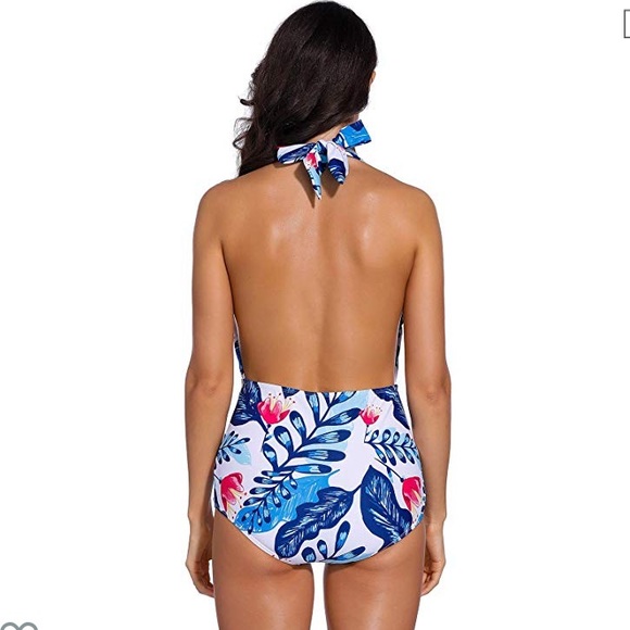 Backless deep plunge high waisted swim suit XL - Picture 3 of 7